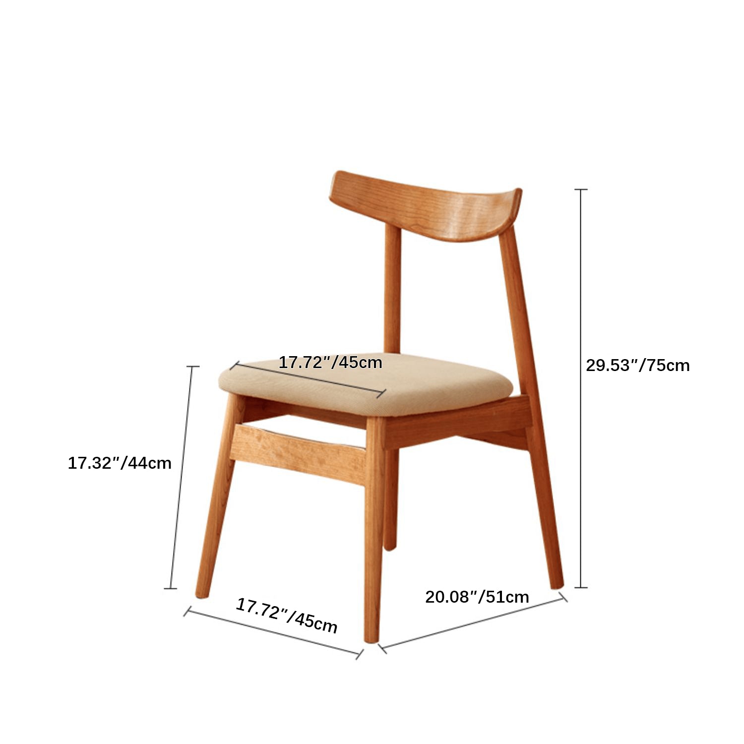 Modern Wooden Dining Chair with Soft Cotton Seat - Perfect for Diningroom fyg-659