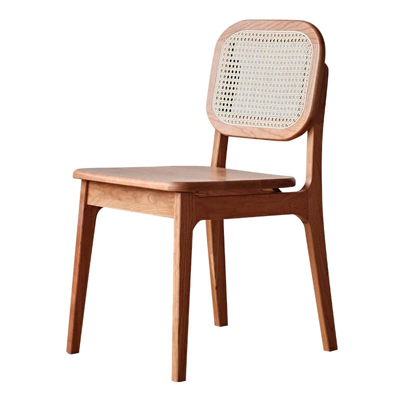 16.9‘’ Cherry Wood Chair with Rattan Back - Perfect Design for Your Diningroom fyg-661