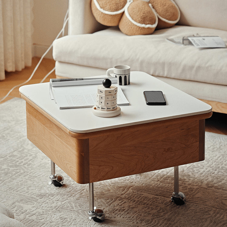 Square Coffee Table with Lift-Top and Wheels – Modern Design with Storage For All Your Rooms fyg-665