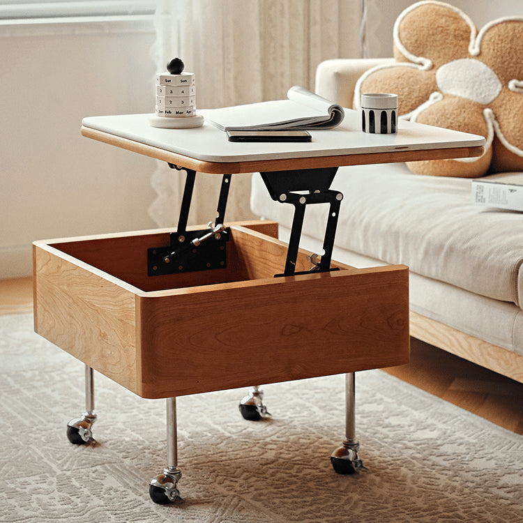 Square Coffee Table with Lift-Top and Wheels – Modern Design with Storage For All Your Rooms fyg-665