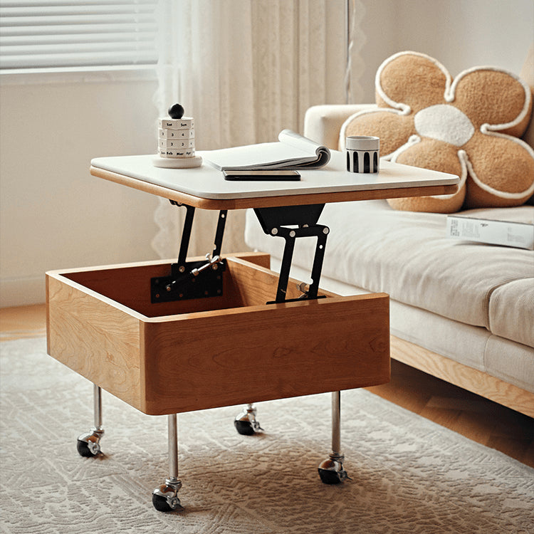 Square Coffee Table with Lift-Top and Wheels – Modern Design with Storage For All Your Rooms fyg-665