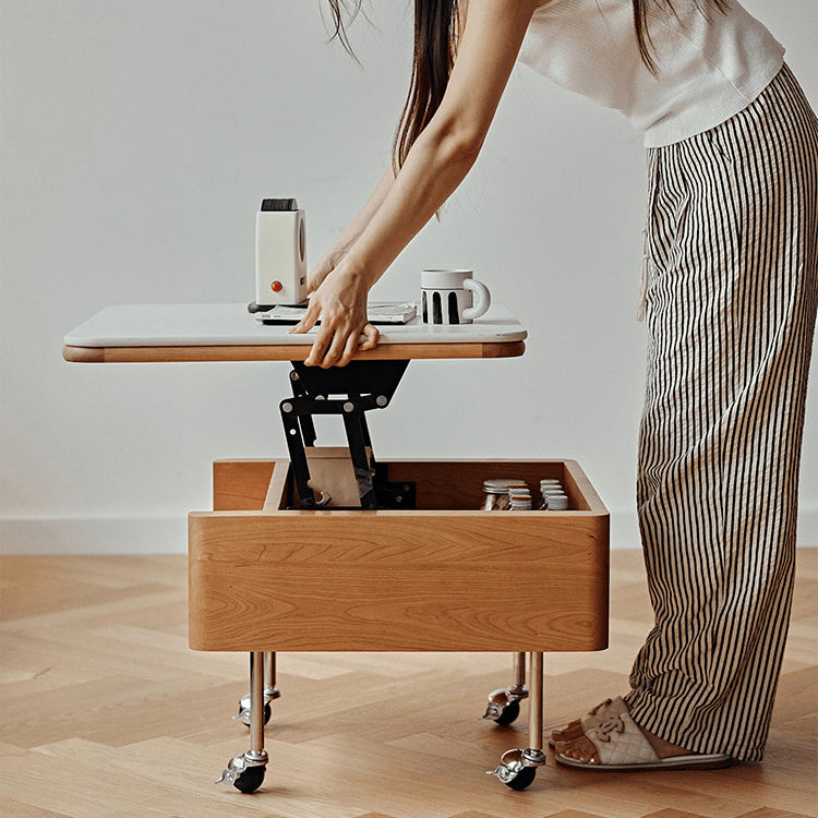 Square Coffee Table with Lift-Top and Wheels – Modern Design with Storage For All Your Rooms fyg-665