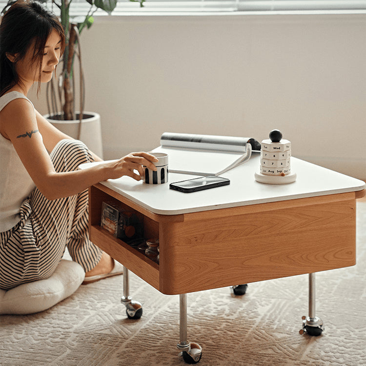 Square Coffee Table with Lift-Top and Wheels – Modern Design with Storage For All Your Rooms fyg-665