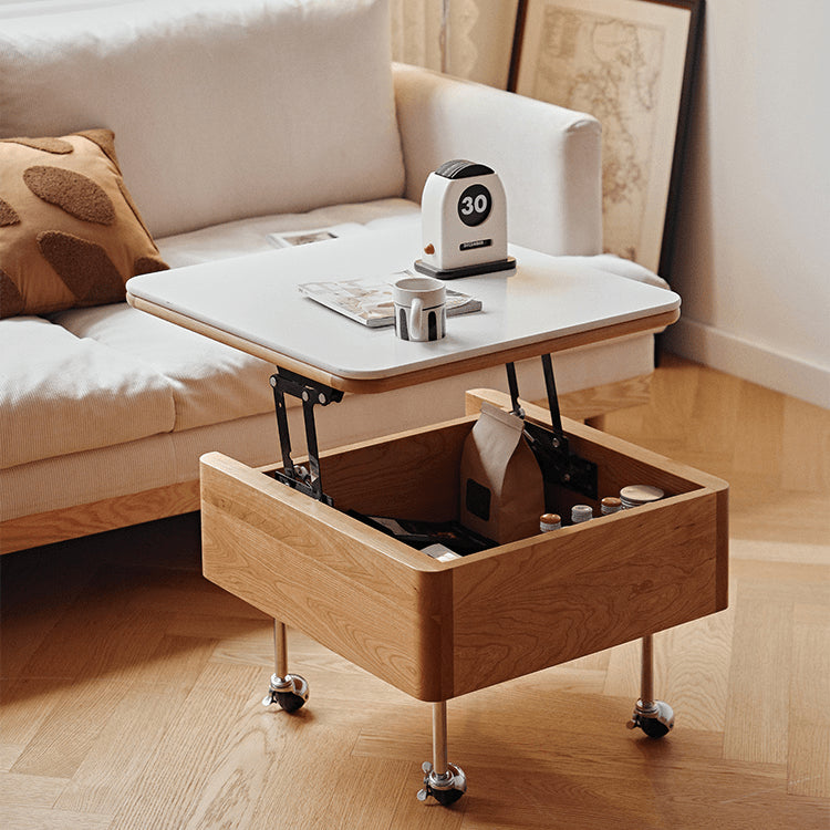 Square Coffee Table with Lift-Top and Wheels – Modern Design with Storage For All Your Rooms fyg-665