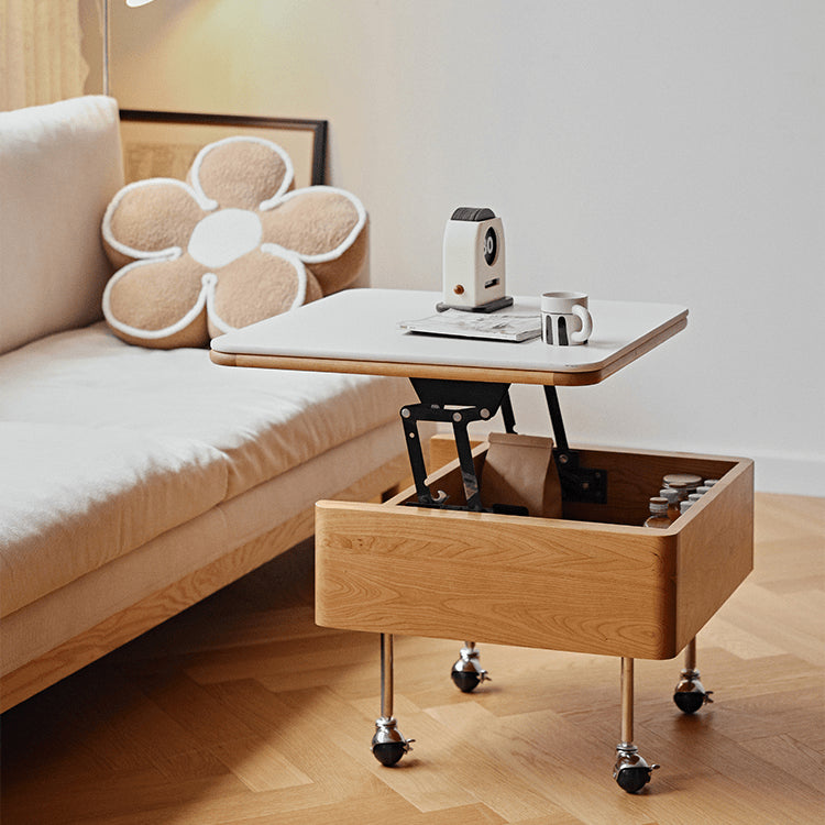 Square Coffee Table with Lift-Top and Wheels – Modern Design with Storage For All Your Rooms fyg-665