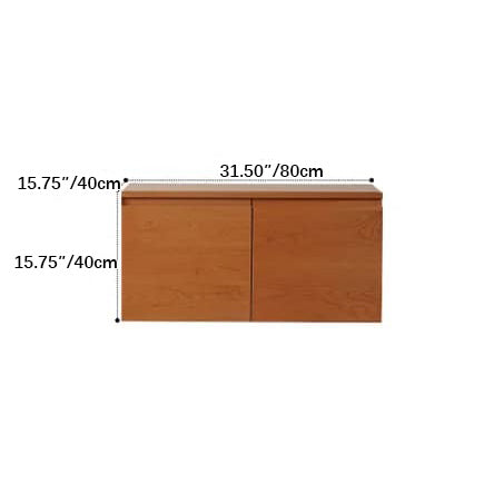 Elegant Cherry Wood Cabinet with Metal Accents and Glass Doors - Natural Finish fyg-671