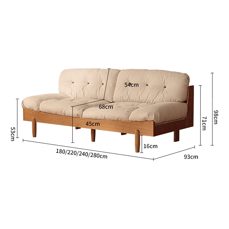 Elegant Off-White Sofa with Natural Wood Accents & Durable Scratch-Resistant Fabric fyg-673