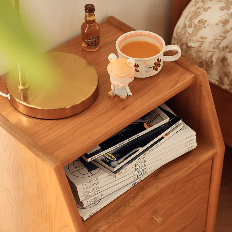 Elegant Nightstand in Rich Cherry, Tung, and Red Oak Wood Finishes fyg-675