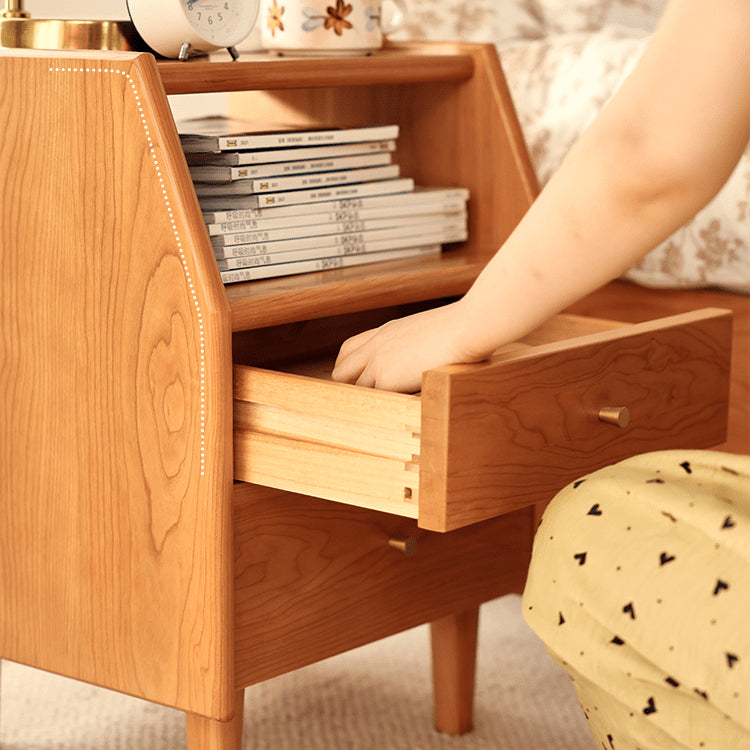 Elegant Nightstand in Rich Cherry, Tung, and Red Oak Wood Finishes fyg-675