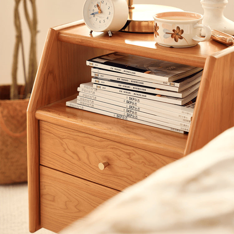 Elegant Nightstand in Rich Cherry, Tung, and Red Oak Wood Finishes fyg-675