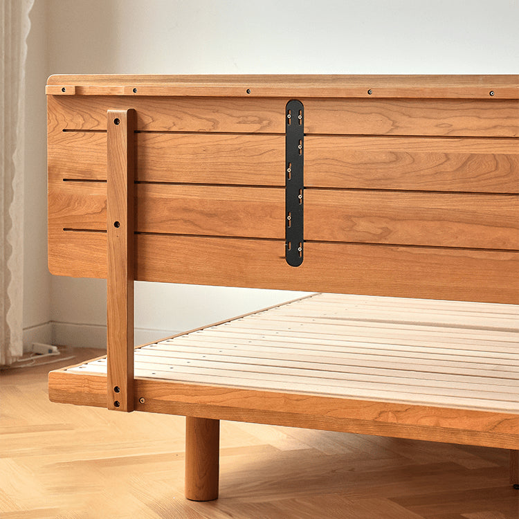 Modern Cal King Cherry Wood Bed Frame sturdy Queen Size Design for Your Bedroom fyg-678