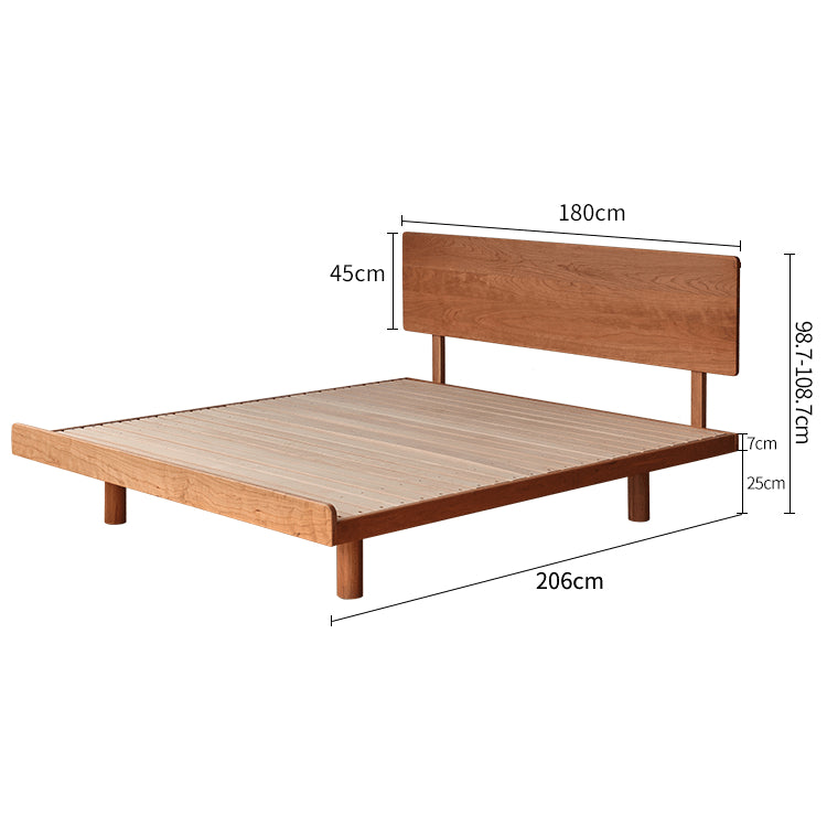 Modern Cal King Cherry Wood Bed Frame sturdy Queen Size Design for Your Bedroom fyg-678