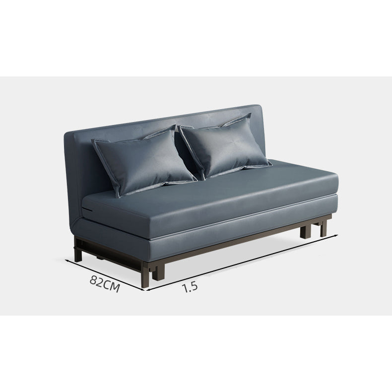 Stylish Leathaire Sofa in Blue, Beige, and Light Orange – Modern Comfort for Your Living Room fyj-1252