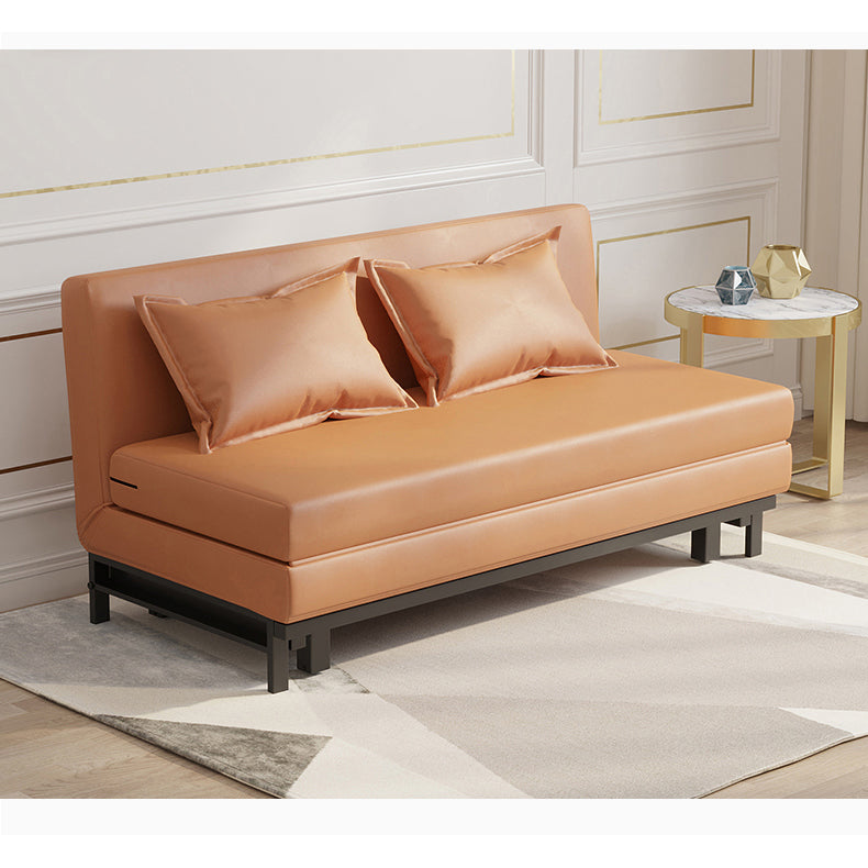 Stylish Leathaire Sofa in Blue, Beige, and Light Orange – Modern Comfort for Your Living Room fyj-1252