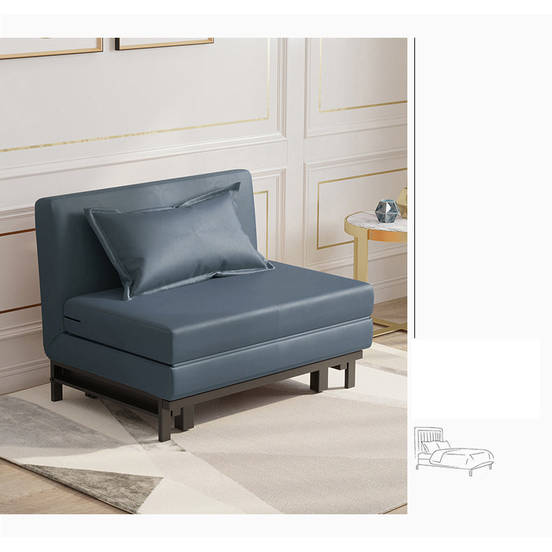 Stylish Leathaire Sofa in Blue, Beige, and Light Orange – Modern Comfort for Your Living Room fyj-1252