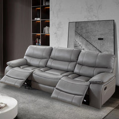 Modern Sofa with Gray Techno Fabric, Metal Frame, and Silicon Fill for Ultimate Comfort fykl-436