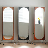 Stylish Multi-Material Storage Rack with Glass Shelves - Natural Wood, Brown, and Black Accents fyx-822
