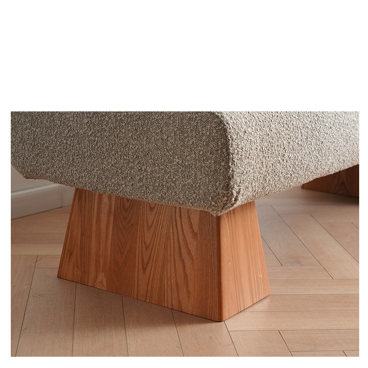 Stylish Light Brown Ash Wood Stool with Comfortable Foam & Polyester Seat fyx-831