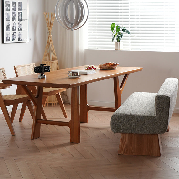 Stylish Light Brown Ash Wood Stool with Comfortable Foam & Polyester Seat fyx-831