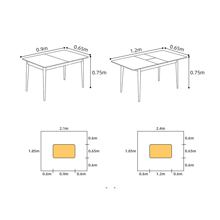 Rectangular Oak & Cherry Wood Dining Table for 6 - Perfect for Your Dining Room fyx-833