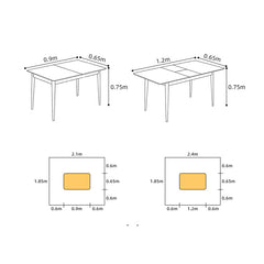 Rectangular Oak & Cherry Wood Dining Table for 6 - Perfect for Your Dining Room fyx-833