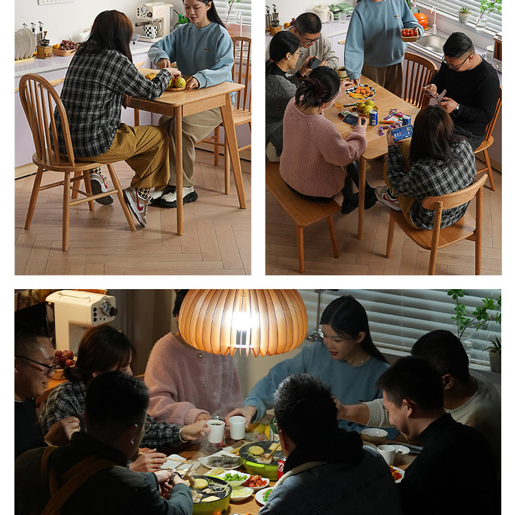 Rectangular Oak & Cherry Wood Dining Table for 6 - Perfect for Your Dining Room fyx-833