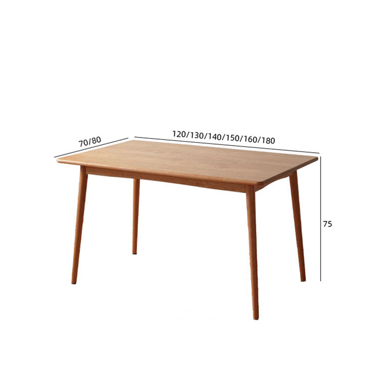 Modern Rectangular Oak & Cherry Wood Dining Table with 4 Legs for 6 Person fyx-834