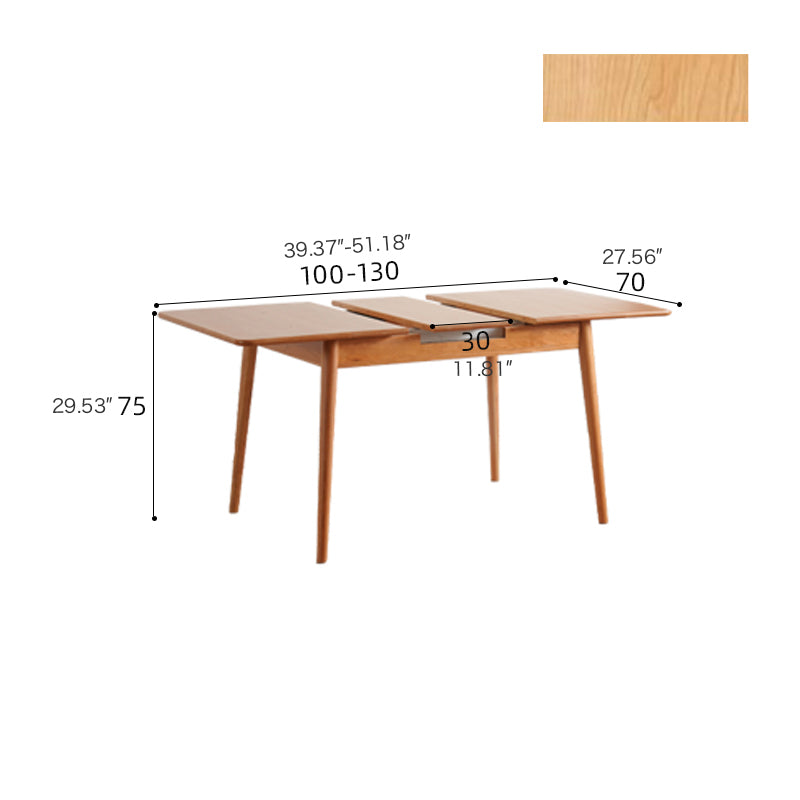 Rectangular Cherry Wood Dining Table with Extendable Top for 6-8 Persons fyx-835