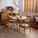 Extendable Round Wooden Dining Table in Natural Wood Color for 6-8 Person fyx-836