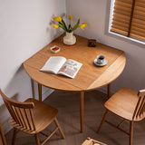 Extendable Round Wooden Dining Table in Natural Wood Color for 6-8 Person fyx-836