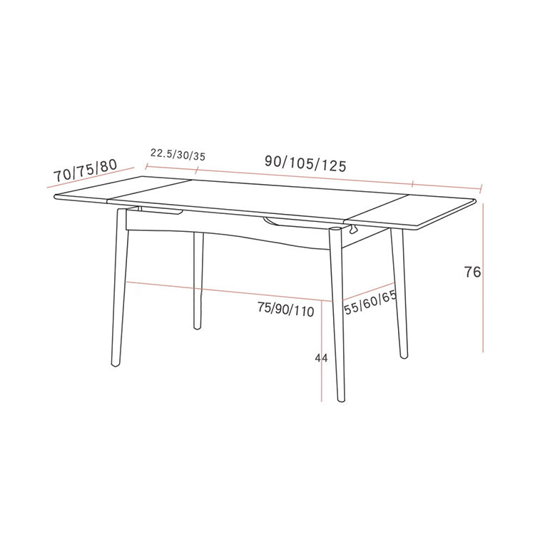 Extendable Rectangular Cherry & Oak Wood Dining Table for 6-8 Person fyx-837