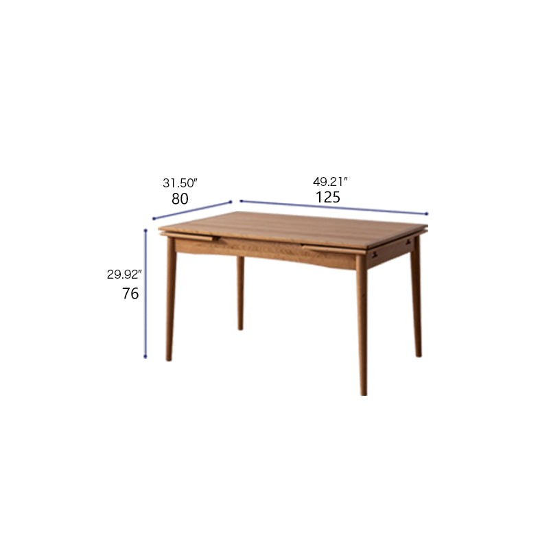 Extendable Rectangular Cherry & Oak Wood Dining Table for 6-8 Person fyx-837