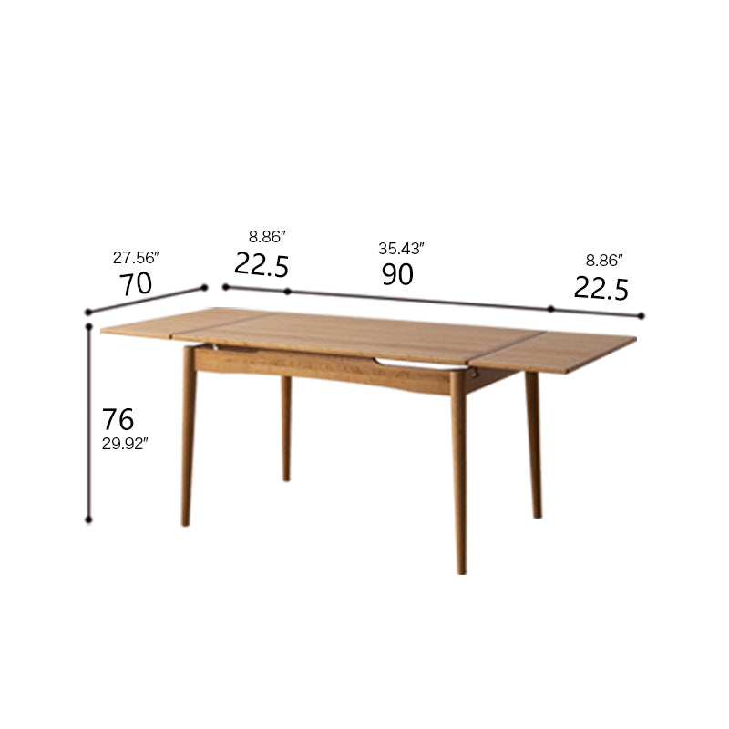 Extendable Rectangular Cherry & Oak Wood Dining Table for 6-8 Person fyx-837