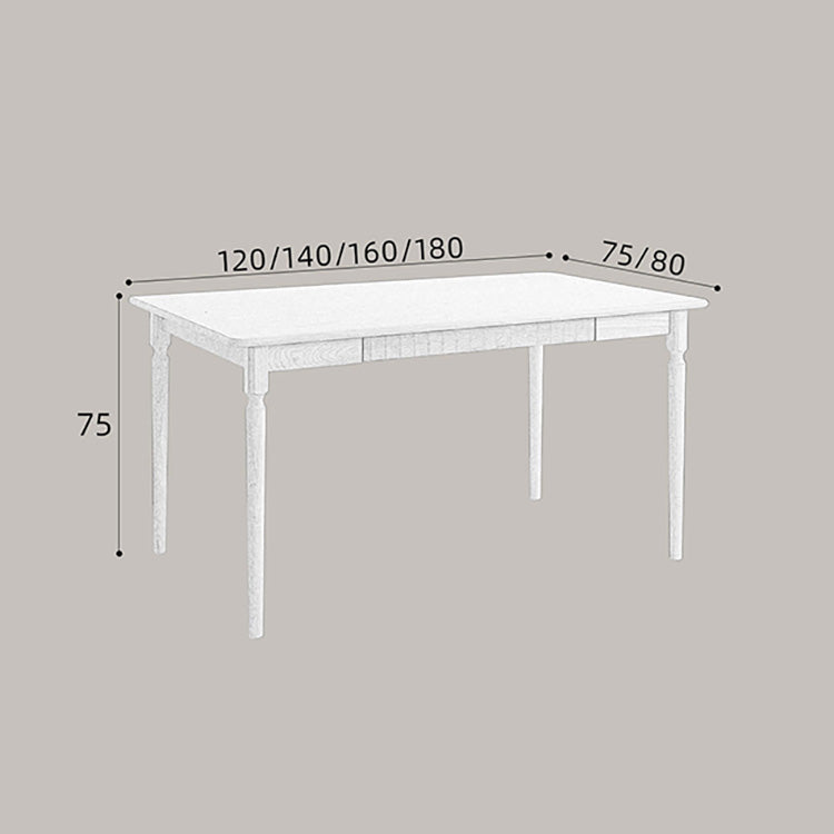 Modern Rectangular Cherry Wood Dining Table in Natural Wood Color for 6 fyx-839