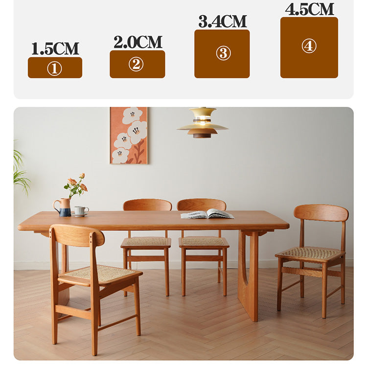 Modern Rectangular Wooden Dining Table with Double Pedestals for 8 Person fyx-841