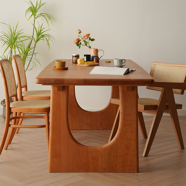 Modern Rectangular Wooden Dining Table with Double Pedestals for 8 Person fyx-841