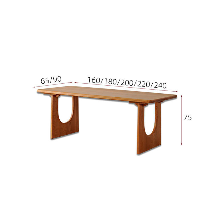 Modern Rectangular Wooden Dining Table with Double Pedestals for 8 Person fyx-841