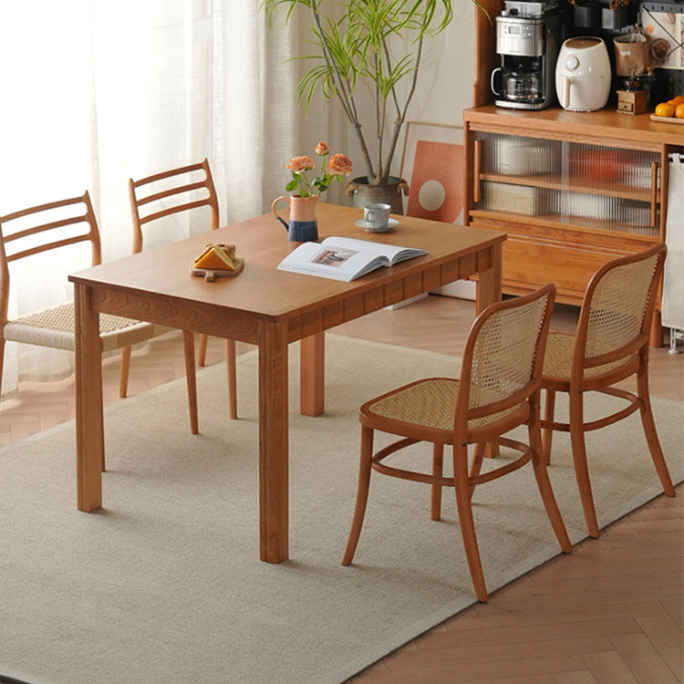 Extendable Rectangular Cherry Wood Dining Table for 6-8 Person - Perfect for Diningroom fyx-844