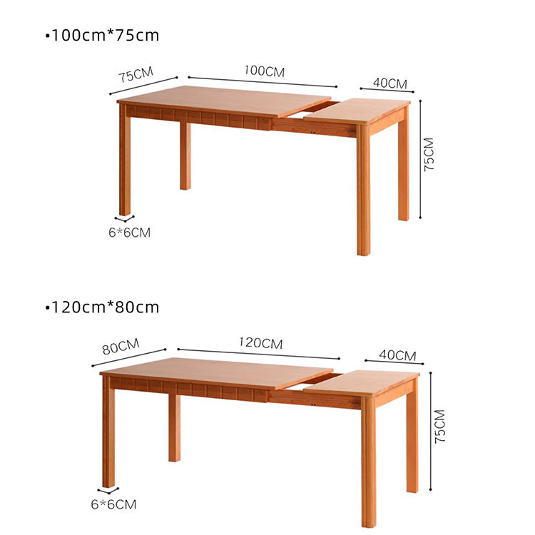 Extendable Rectangular Cherry Wood Dining Table for 6-8 Person - Perfect for Diningroom fyx-844