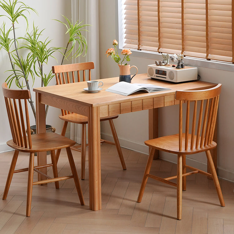 Extendable Rectangular Cherry Wood Dining Table for 6-8 Person - Perfect for Diningroom fyx-844