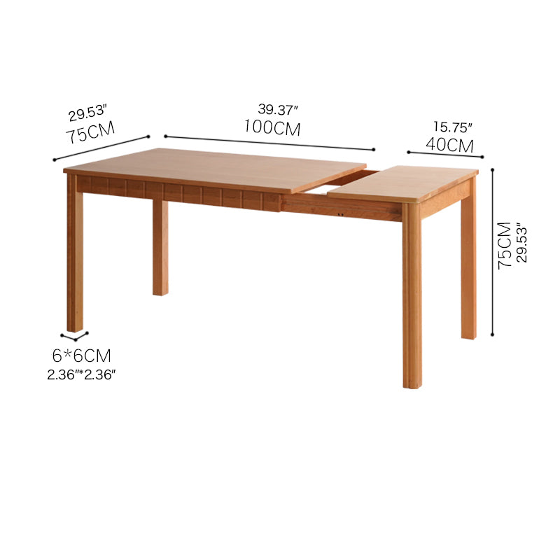 Extendable Rectangular Cherry Wood Dining Table for 6-8 Person - Perfect for Diningroom fyx-844