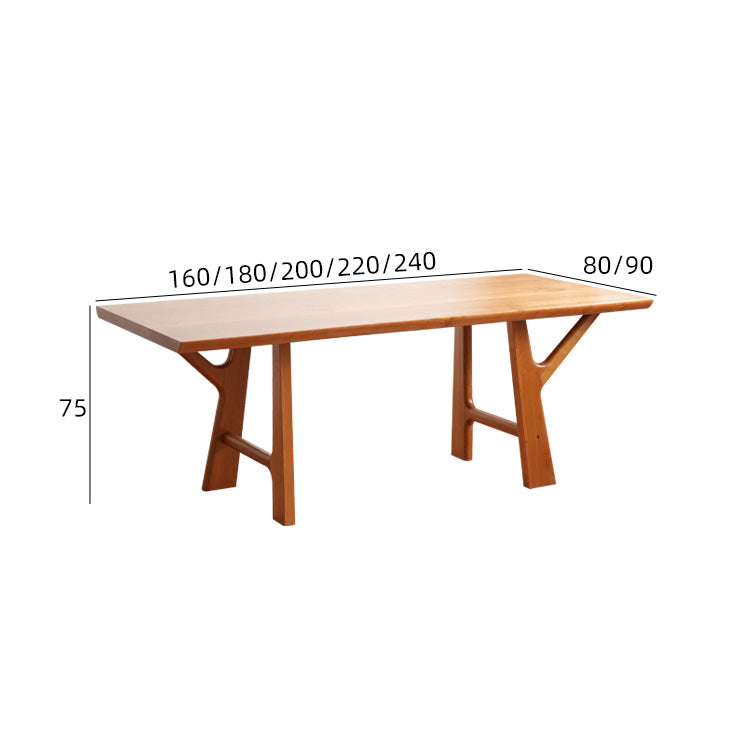 Rectangular Cherry Wood Dining Table Double Pedestals Design for 6  fyx-847