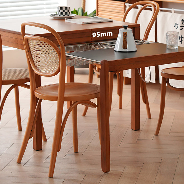 Stunning Natural Wood Table with Elegant Cherry Wood and Durable Acrylic Finish fyx-848