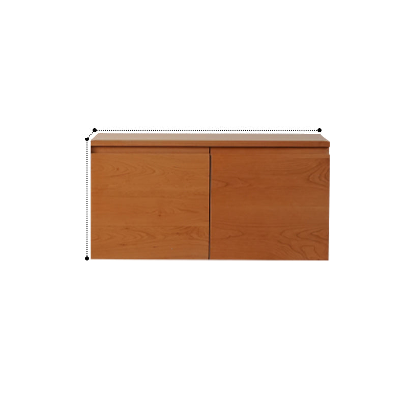 Elegant Cherry Wood & Plywood Cabinet with Glass Doors – Natural Finish fyx-863