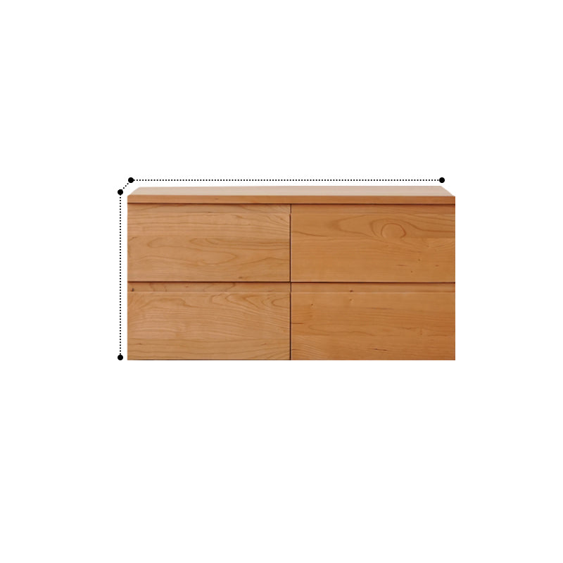 Elegant Cherry Wood & Plywood Cabinet with Glass Doors – Natural Finish fyx-863