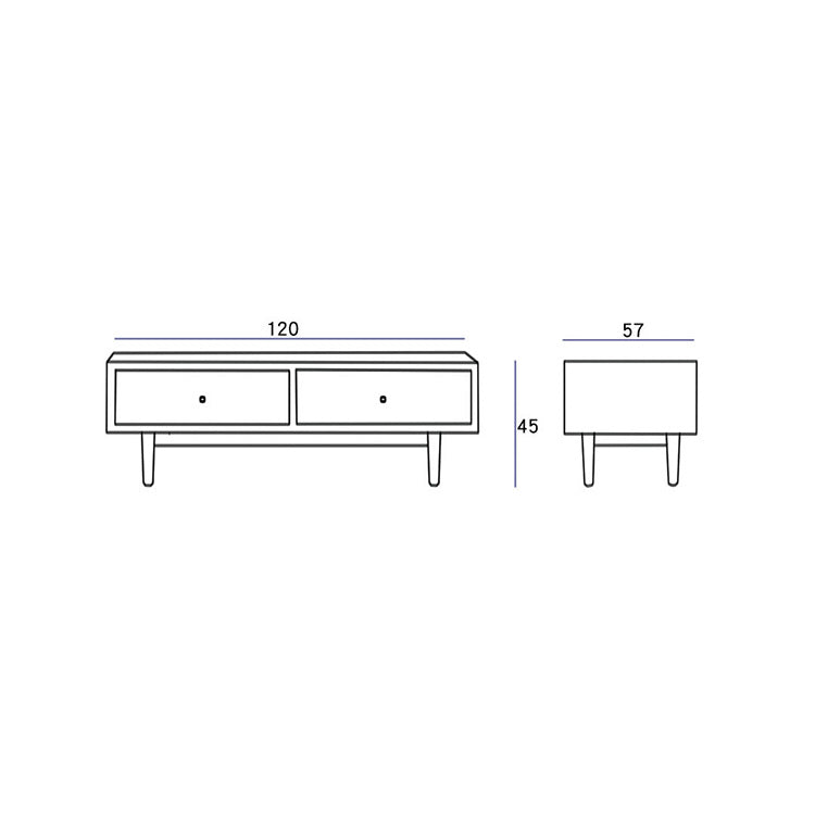 Rectangular Natural Wood Color Coffee Table with Drawers Storage - Modern for LIvingroom fyx-866