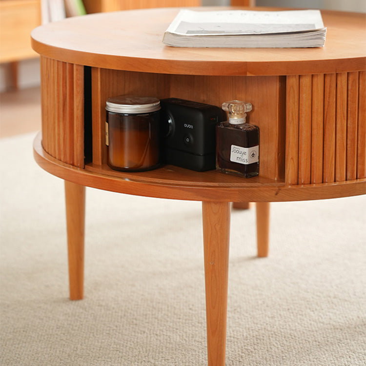 2-Pieces Round Wooden Coffee Table with Storage - Modern Design for LIvingroom fyx-870