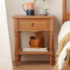 Stunning Cherry Wood Nightstand - Natural Finish Nightstand fyx-879