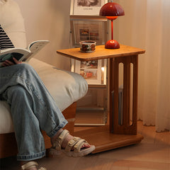 Elegant Natural Cherry Wood End Table - Timeless Design for Your Home fyx-881