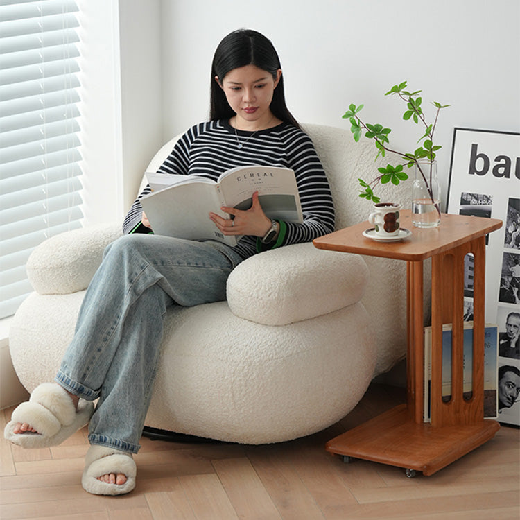 Elegant Natural Cherry Wood End Table - Timeless Design for Your Home fyx-881